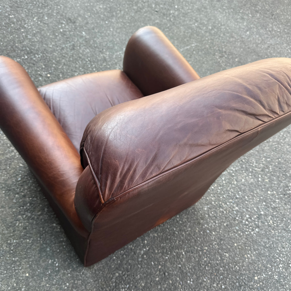 Vintage Italian Genuine Leather Club Chair