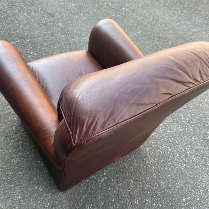 Vintage Italian Genuine Leather Club Chair