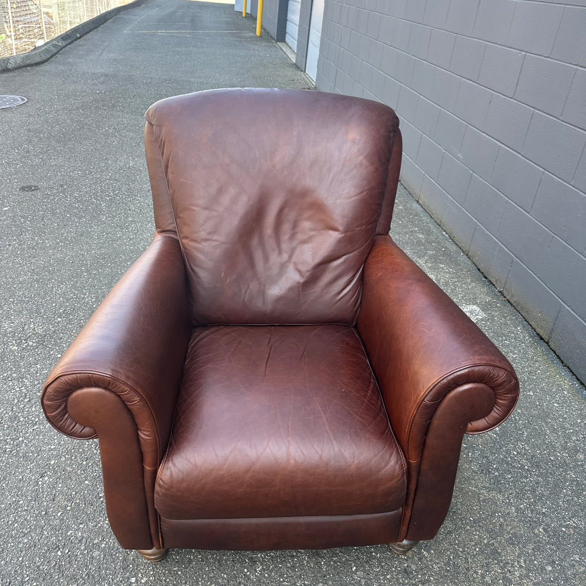 Vintage Italian Genuine Leather Club Chair