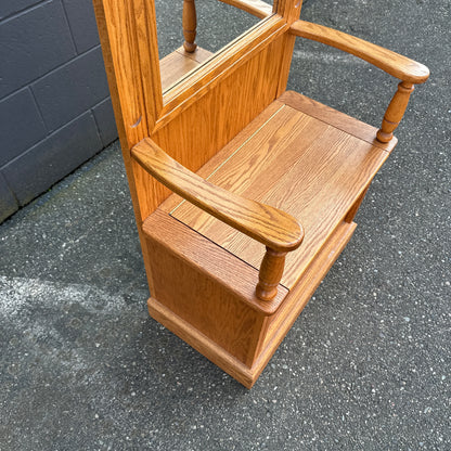Vintage Buhler Solid Oak Hall Tree