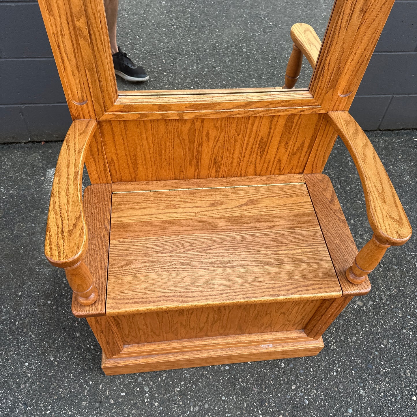 Vintage Buhler Solid Oak Hall Tree
