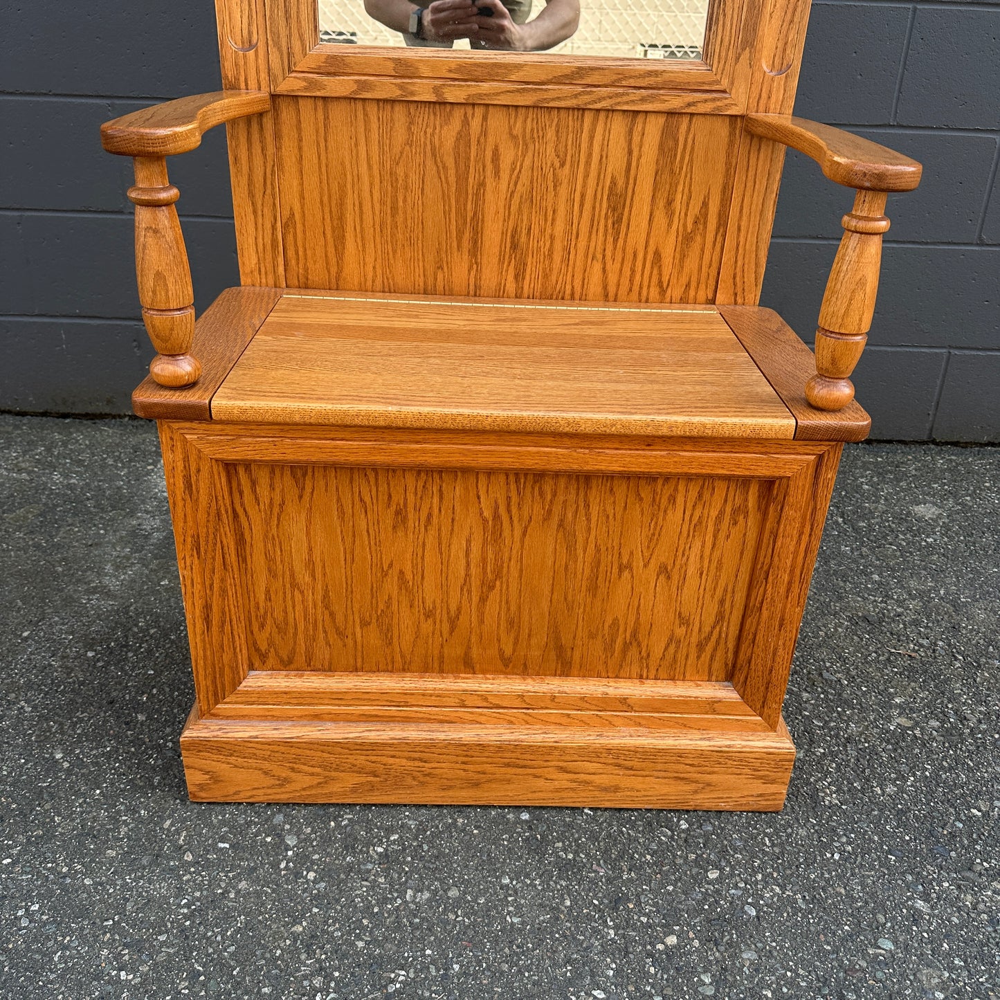 Vintage Buhler Solid Oak Hall Tree
