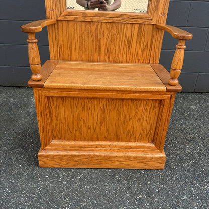 Vintage Buhler Solid Oak Hall Tree
