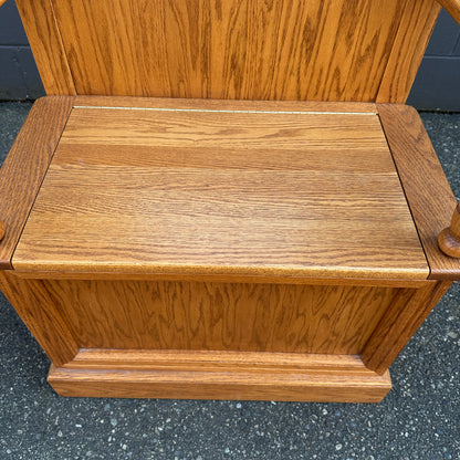 Vintage Buhler Solid Oak Hall Tree