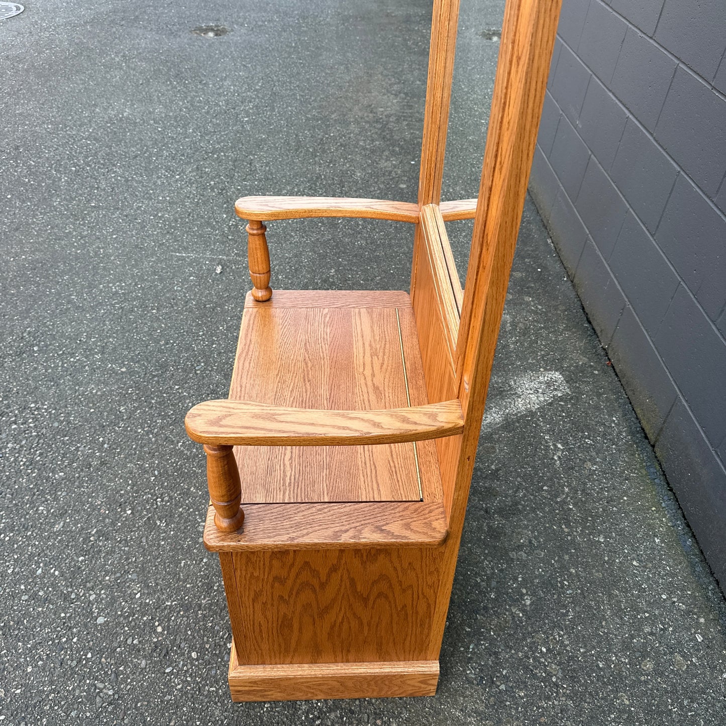 Vintage Buhler Solid Oak Hall Tree