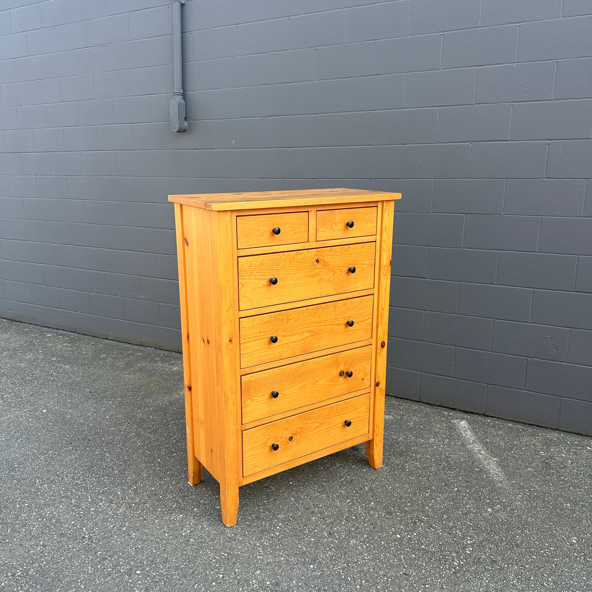 Solid Pine Highboy Dresser