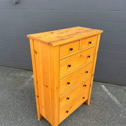 Solid Pine Highboy Dresser