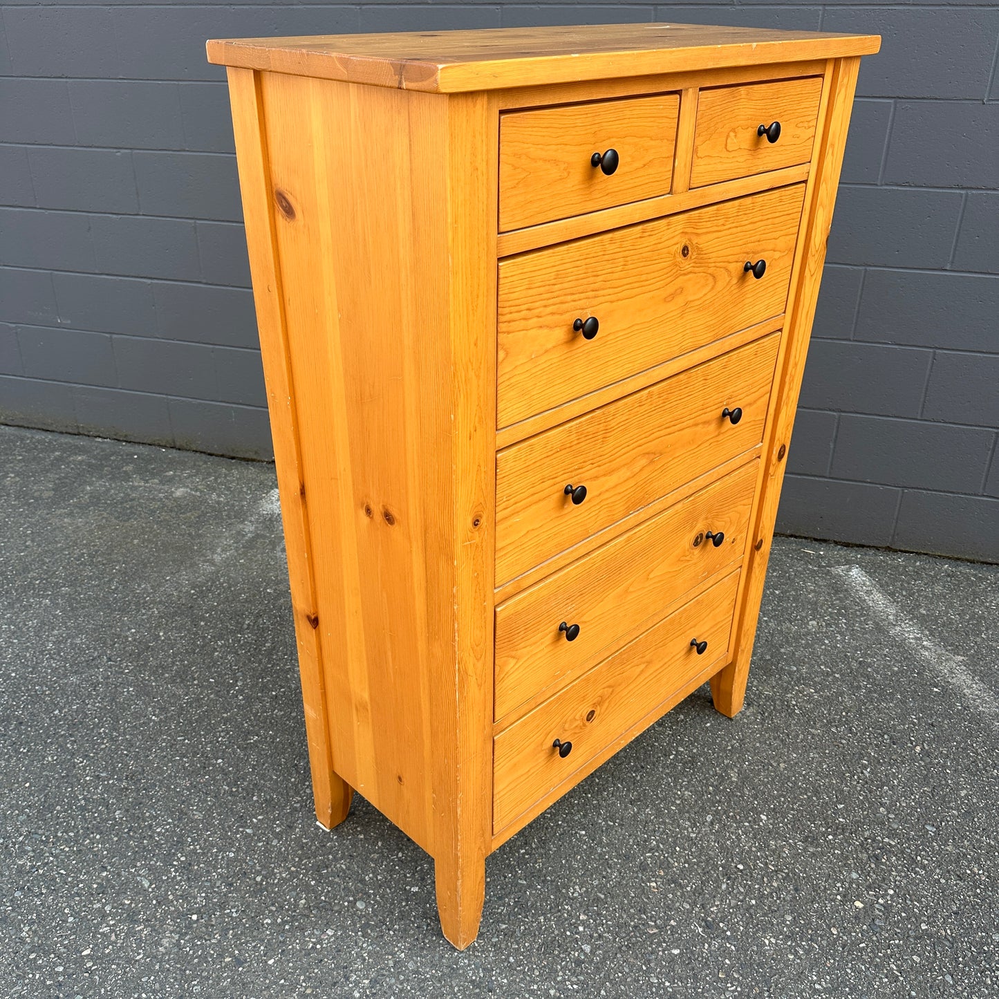 Solid Pine Highboy Dresser