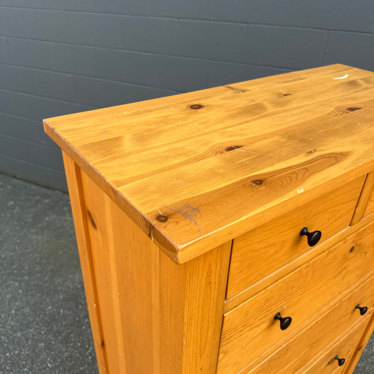 Solid Pine Highboy Dresser