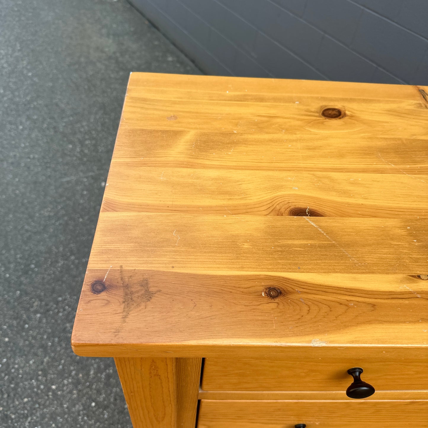 Solid Pine Highboy Dresser