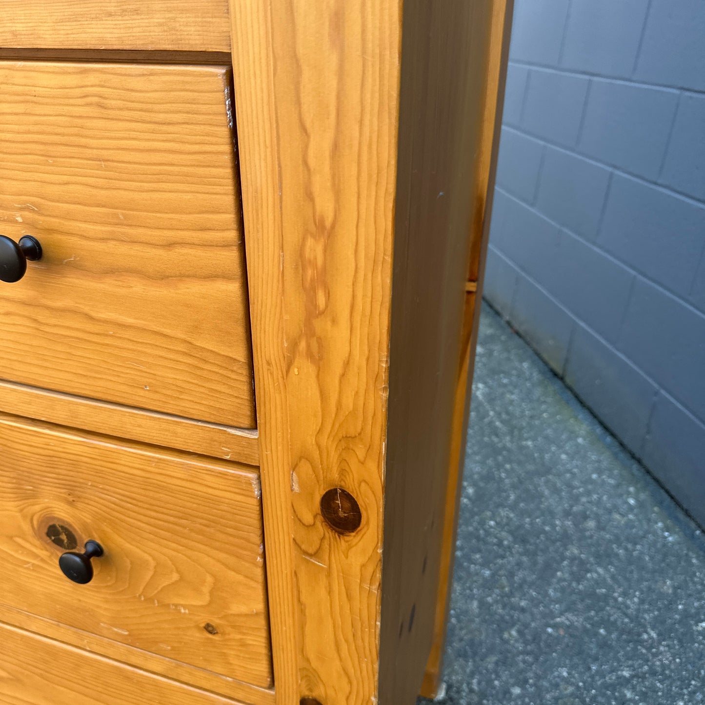 Solid Pine Highboy Dresser