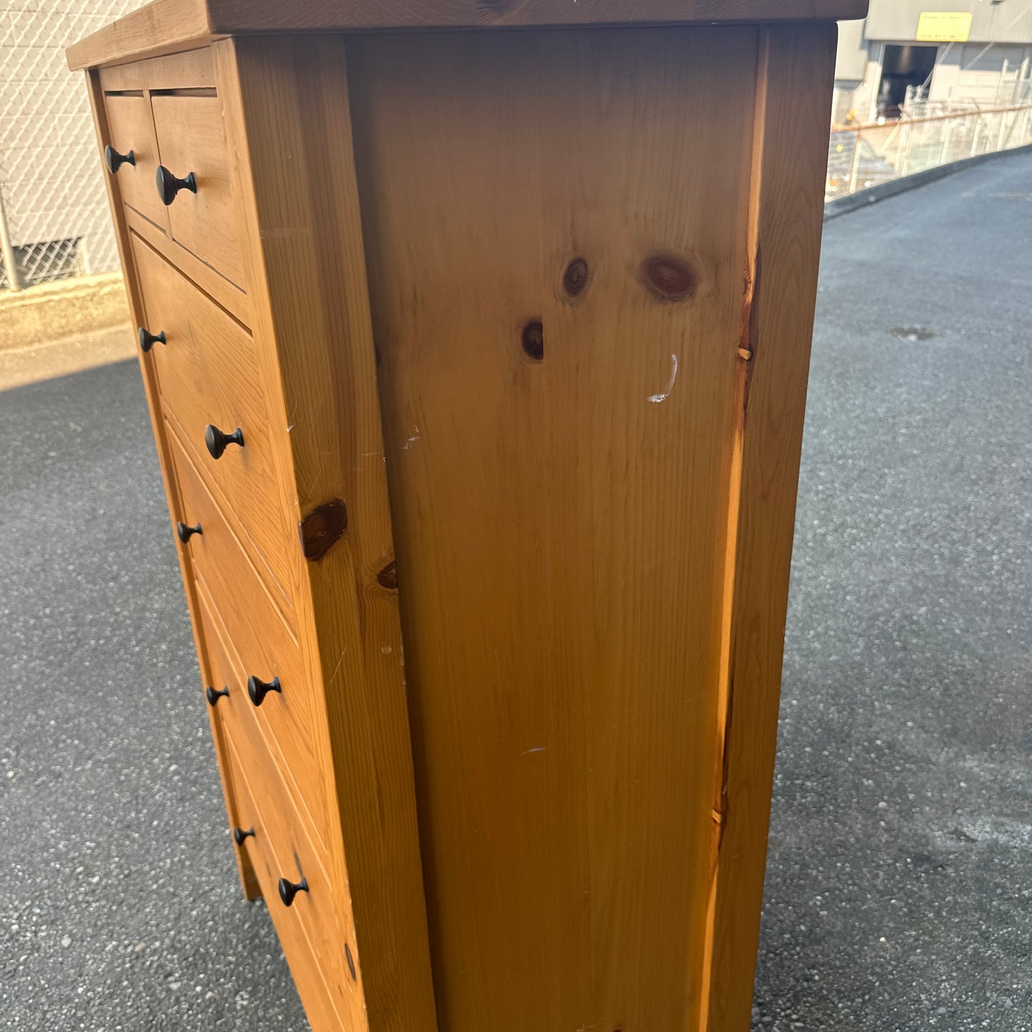 Solid Pine Highboy Dresser