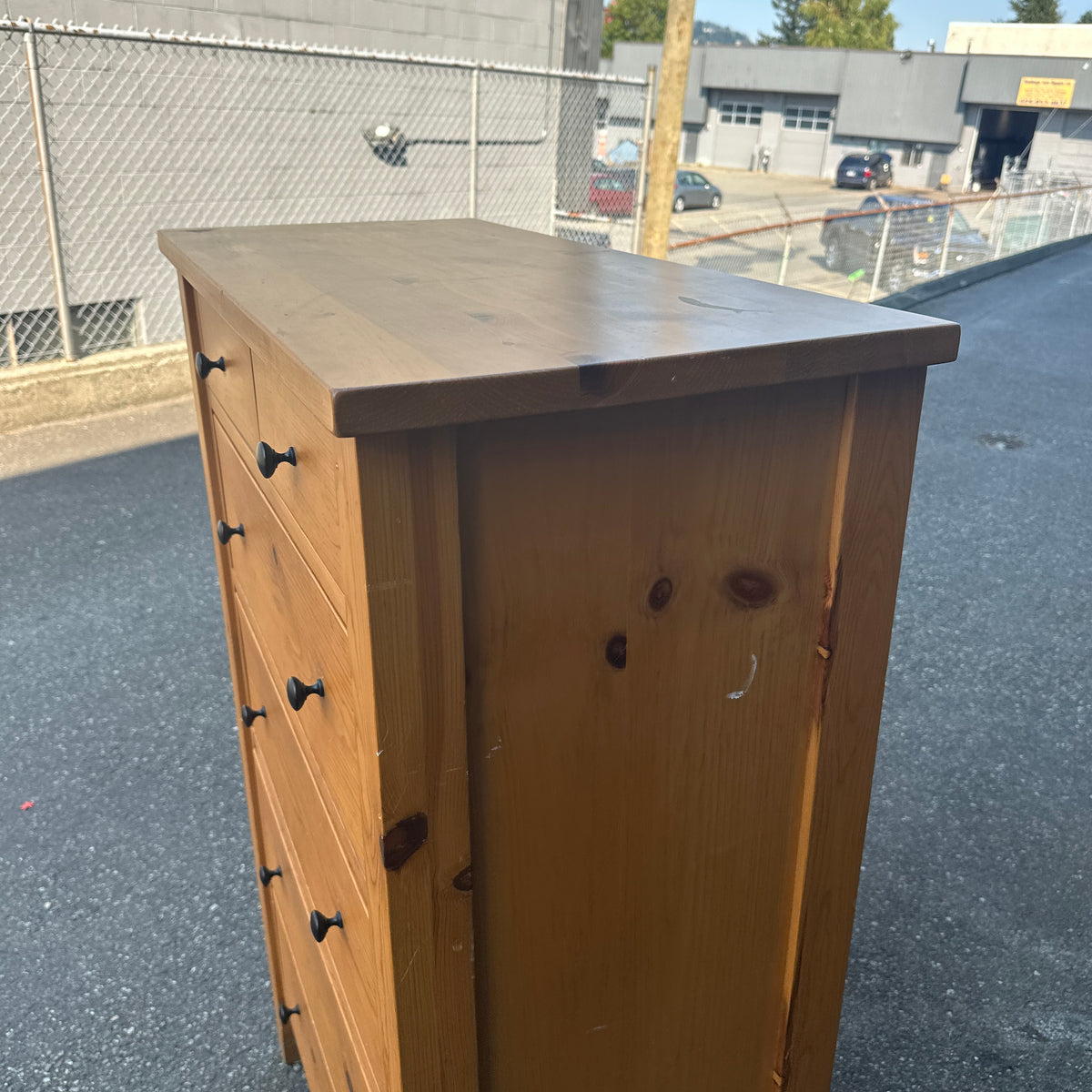 Solid Pine Highboy Dresser