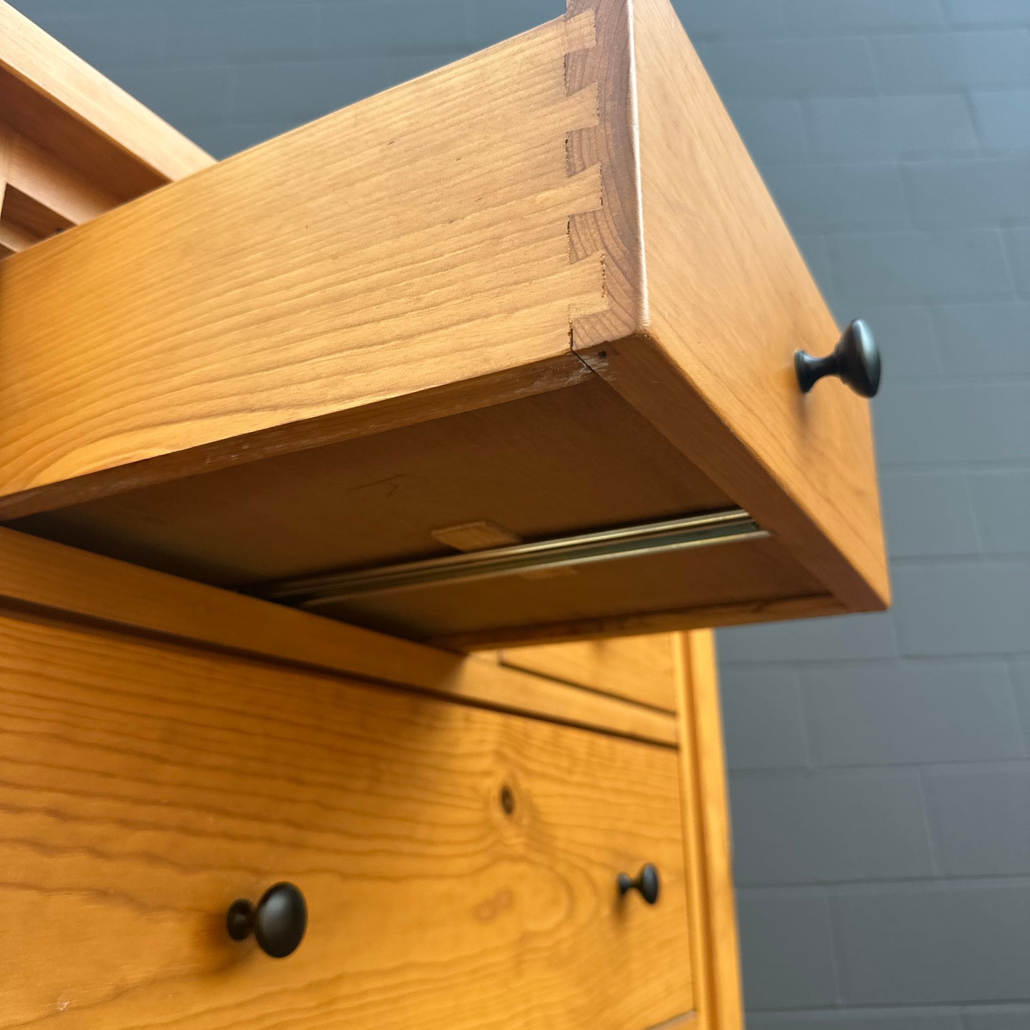 Solid Pine Highboy Dresser