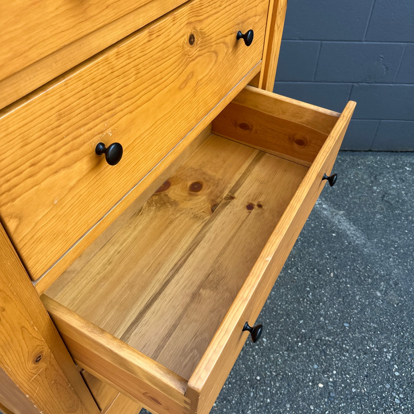 Solid Pine Highboy Dresser