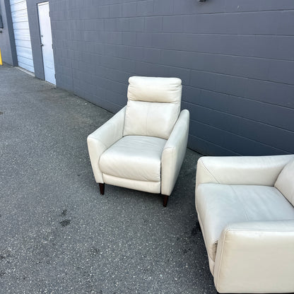 Gilman Creek Cream Leather Push Back Recliner (x2)
