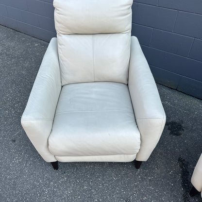 Gilman Creek Cream Leather Push Back Recliner (x2)