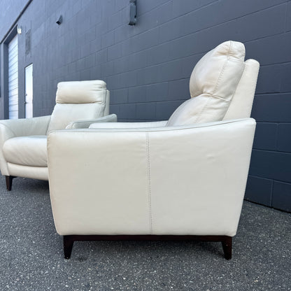 Gilman Creek Cream Leather Push Back Recliner (x2)