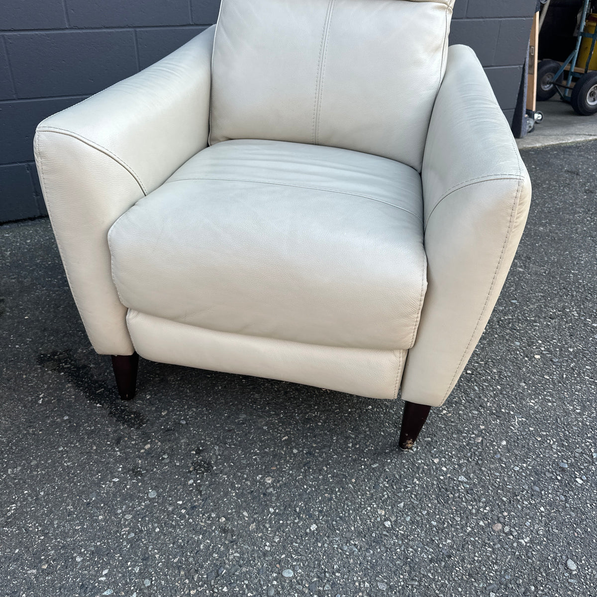 Gilman Creek Cream Leather Push Back Recliner (x2)