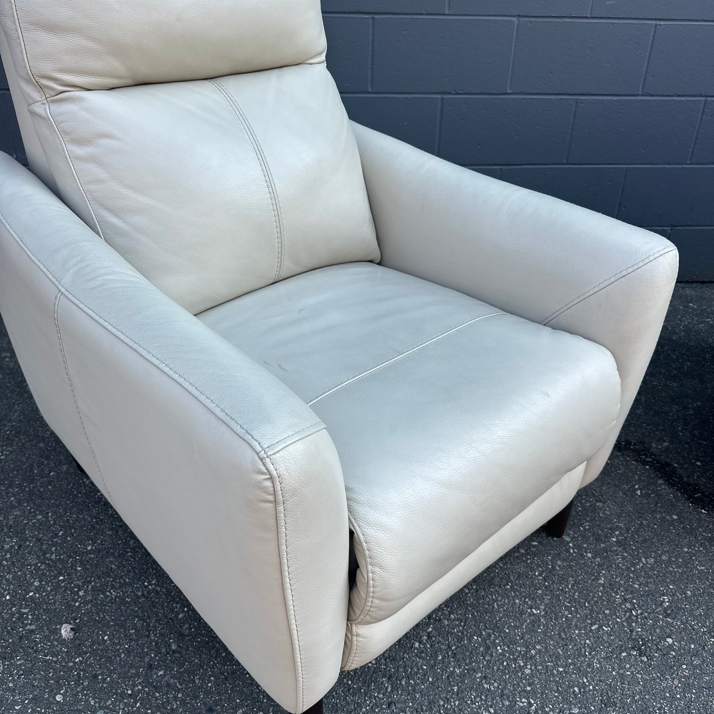 Gilman Creek Cream Leather Push Back Recliner (x2)