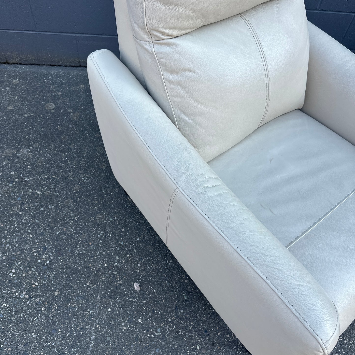 Gilman Creek Cream Leather Push Back Recliner (x2)