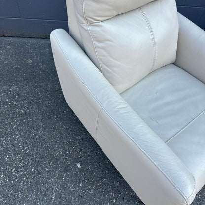 Gilman Creek Cream Leather Push Back Recliner (x2)
