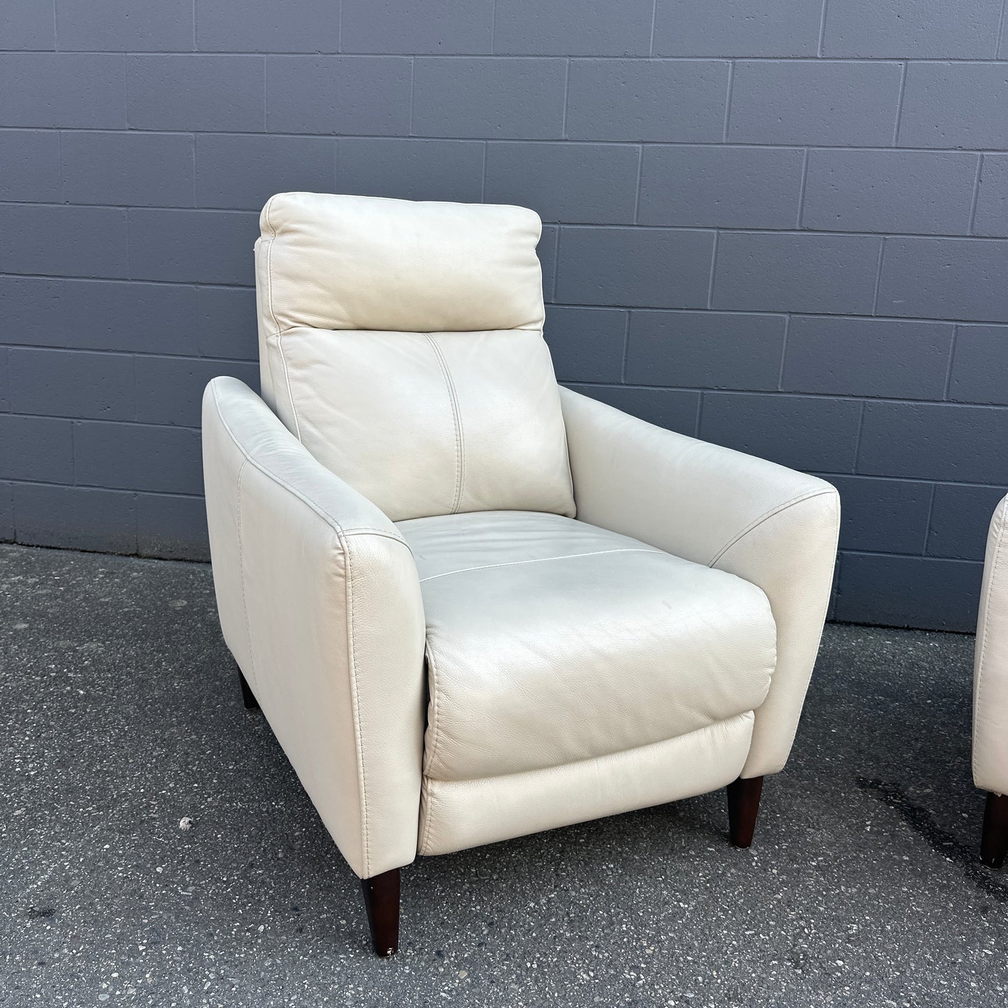 Gilman Creek Cream Leather Push Back Recliner (x2)