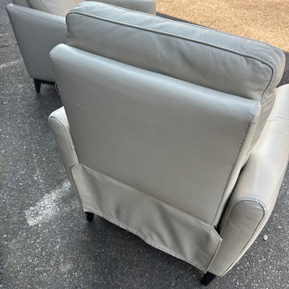 Gilman Creek Cream Leather Push Back Recliner (x2)