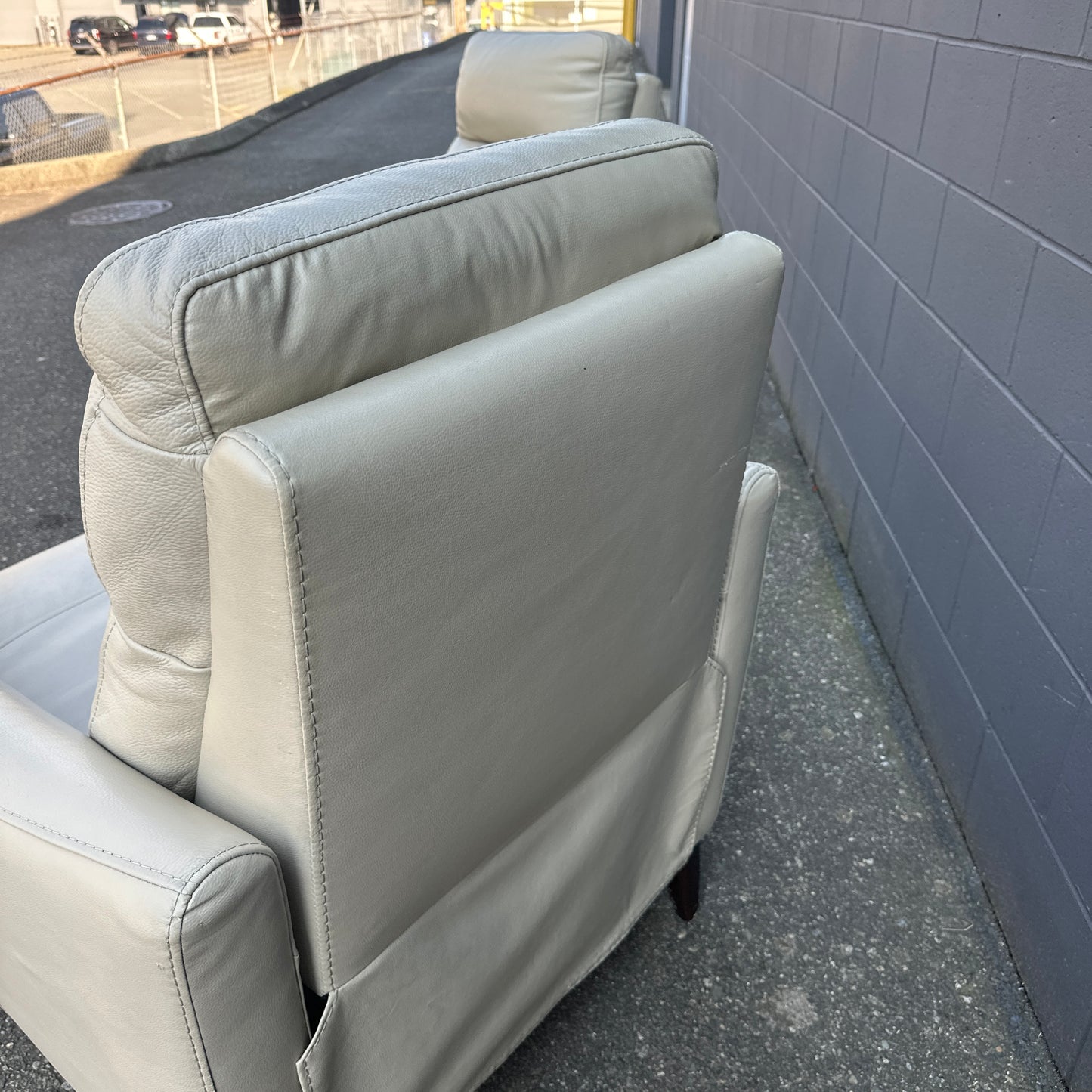 Gilman Creek Cream Leather Push Back Recliner (x2)