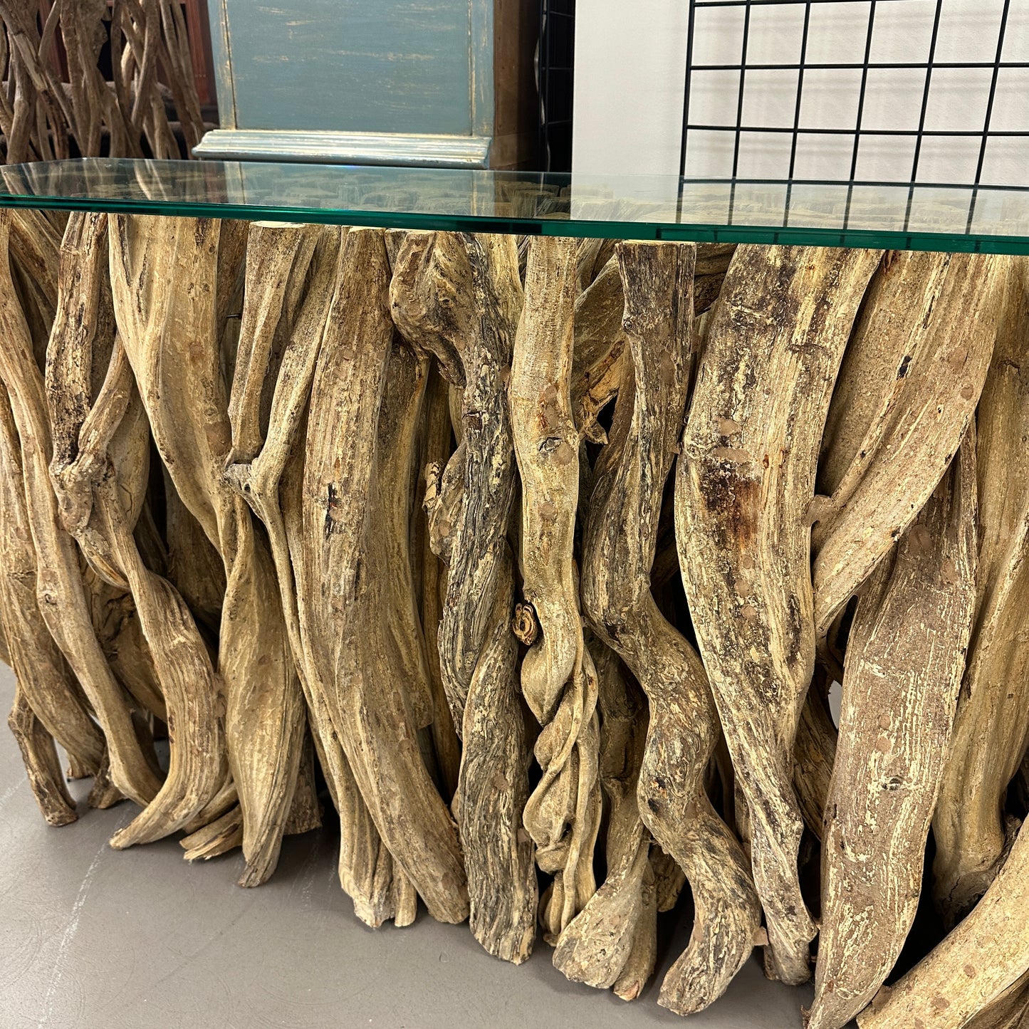 Solid Teak Driftwood Console Table