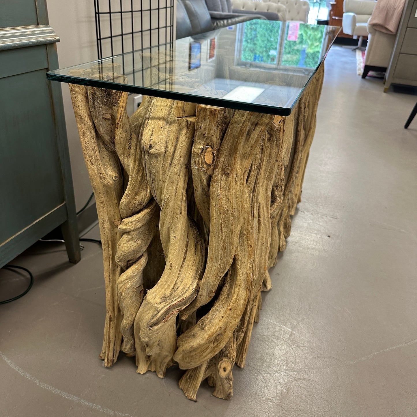 Solid Teak Driftwood Console Table
