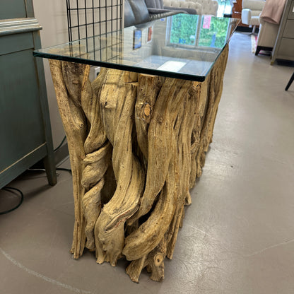 Solid Teak Driftwood Console Table