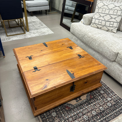 Rustic Solid Pine Storage Coffee Table