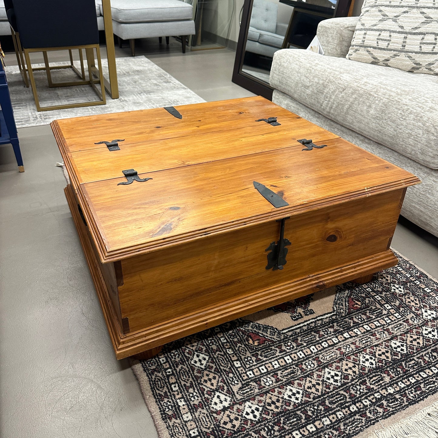 Rustic Solid Pine Storage Coffee Table