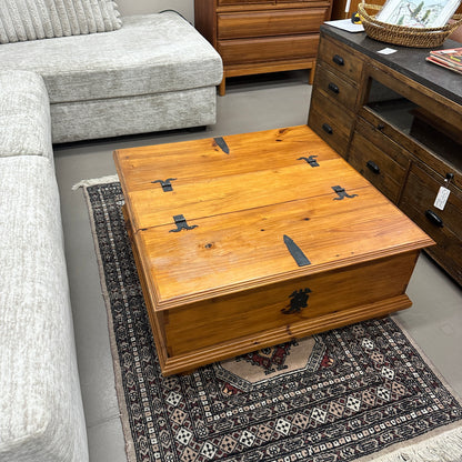 Rustic Solid Pine Storage Coffee Table