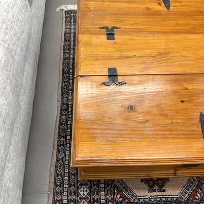 Rustic Solid Pine Storage Coffee Table