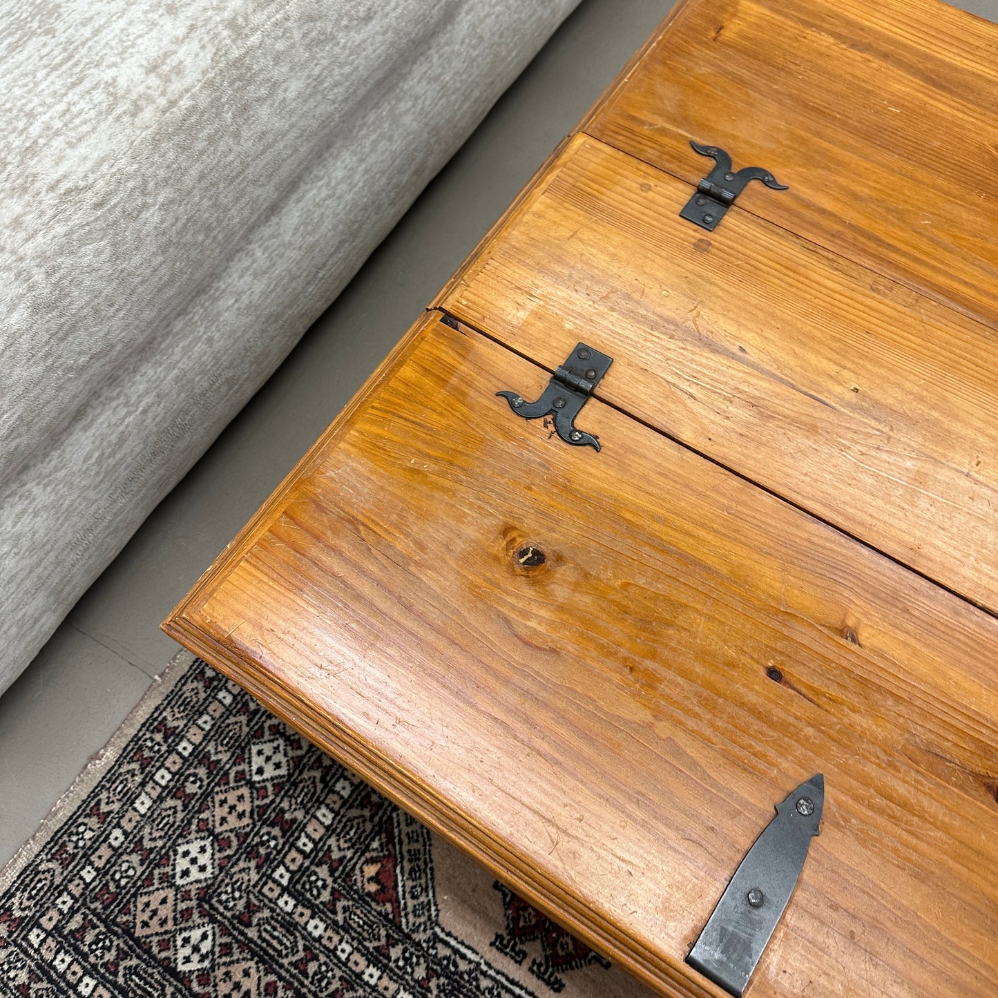Rustic Solid Pine Storage Coffee Table