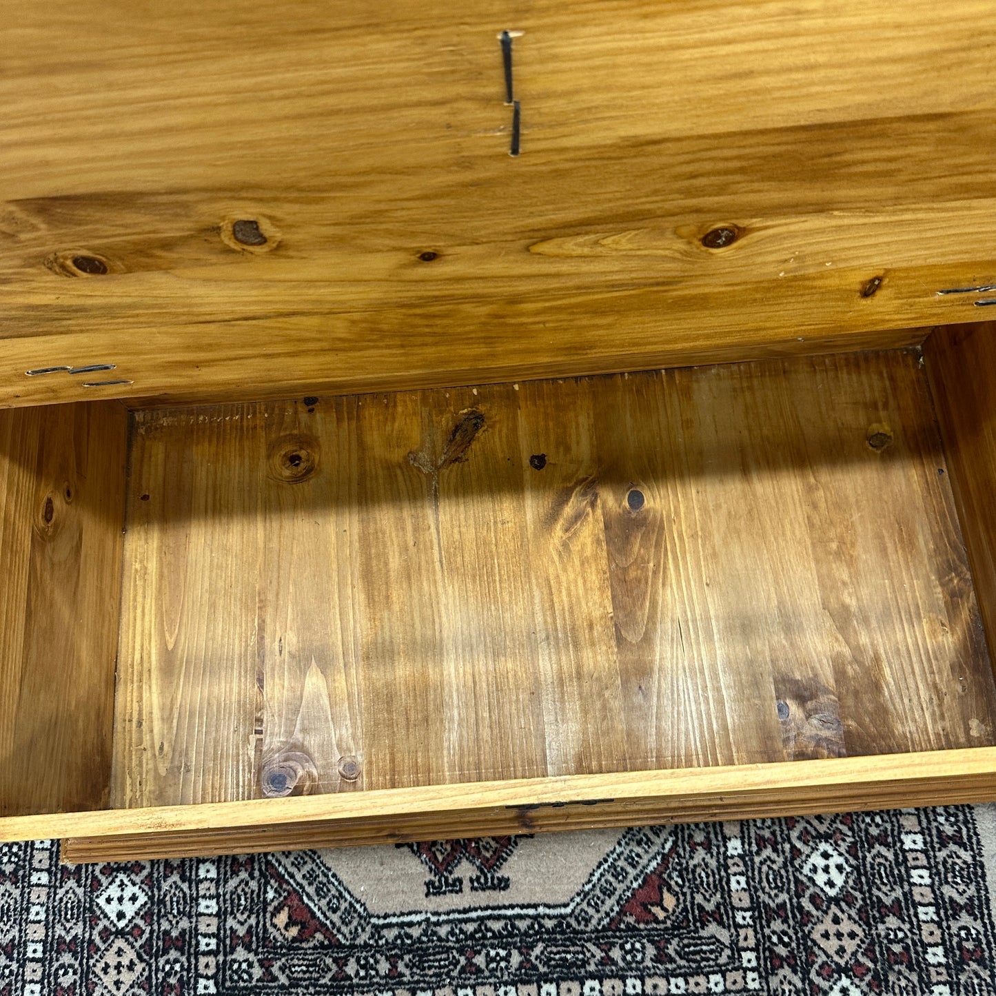 Rustic Solid Pine Storage Coffee Table