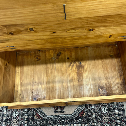 Rustic Solid Pine Storage Coffee Table