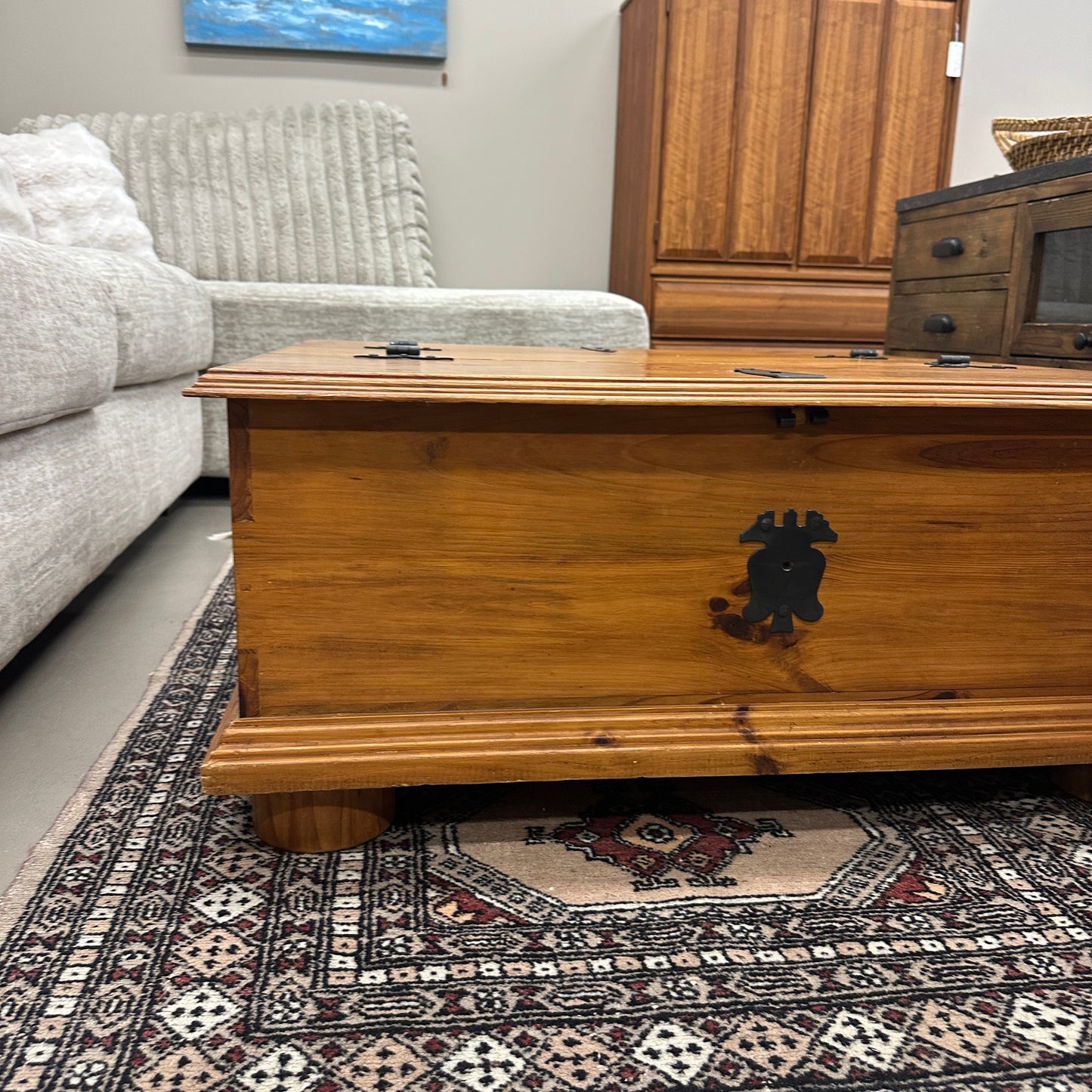 Rustic Solid Pine Storage Coffee Table