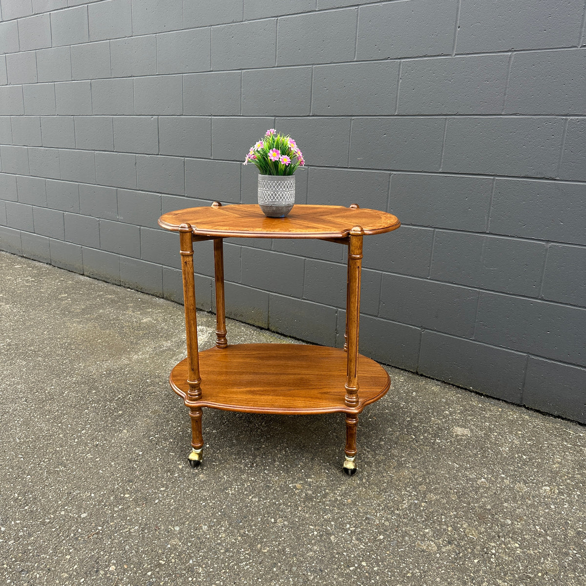 Antique Butler Bar Serving Cart