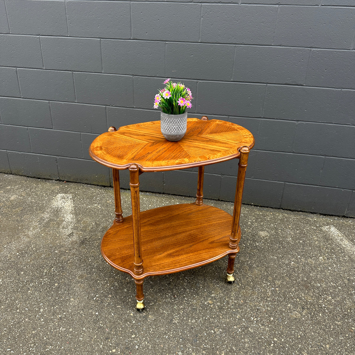 Antique Butler Bar Serving Cart