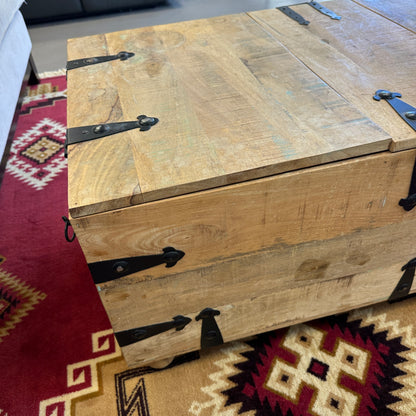 Solid Mango Wood Rustic Storage Coffee Table