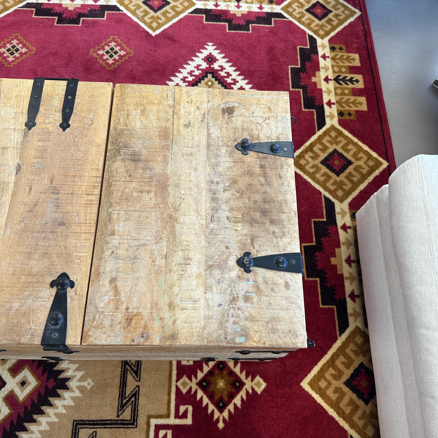 Solid Mango Wood Rustic Storage Coffee Table