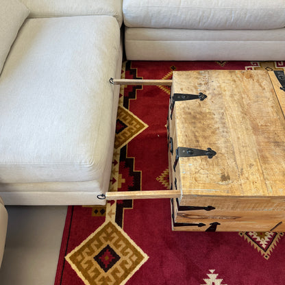 Solid Mango Wood Rustic Storage Coffee Table