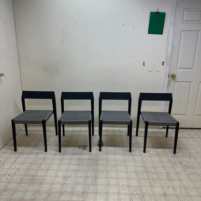 Mid-Century Modern Grey Metal Dining Chairs (x4)