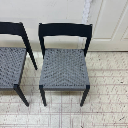 Mid-Century Modern Grey Metal Dining Chairs (x4)