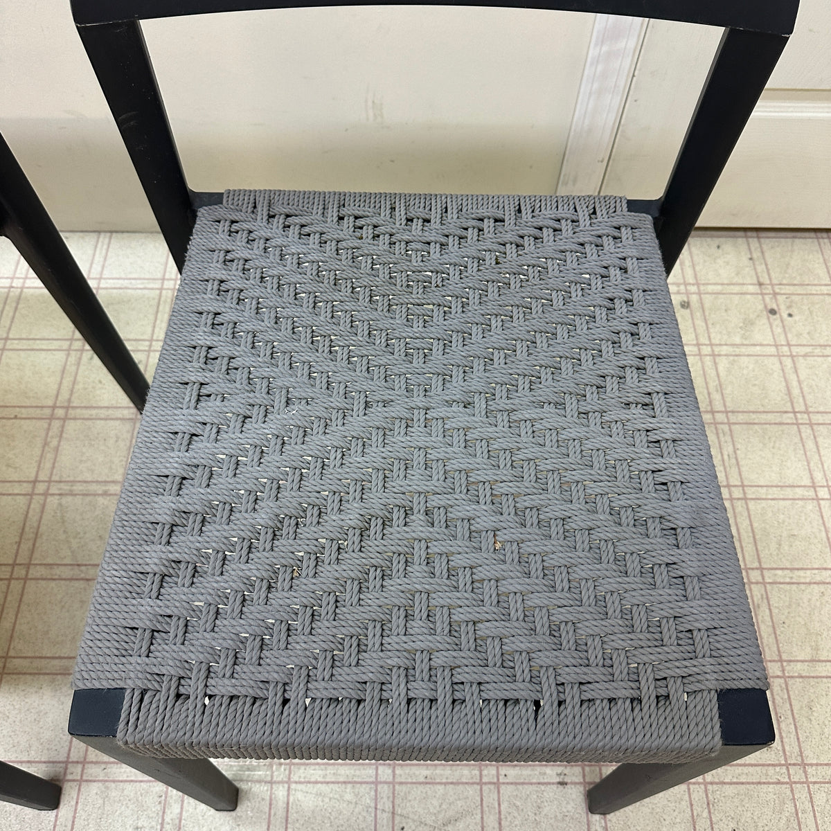 Mid-Century Modern Grey Metal Dining Chairs (x4)