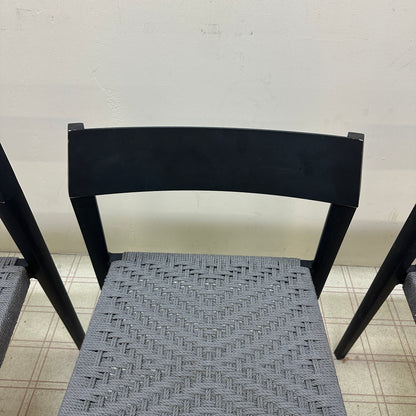 Mid-Century Modern Grey Metal Dining Chairs (x4)
