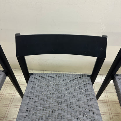 Mid-Century Modern Grey Metal Dining Chairs (x4)